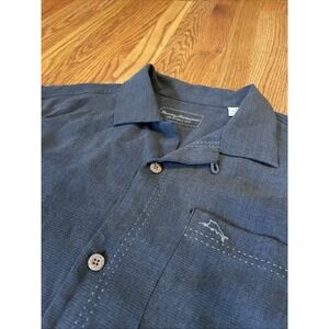 Tommy Bahama Island Zone Men's Original Fit Hawaiian Shirt Silk Blend Black M